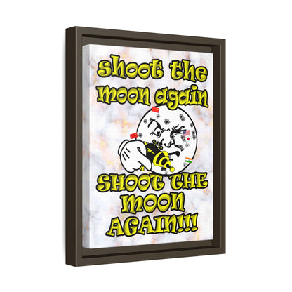 shoot the moon again - framed canvas art (white marble)