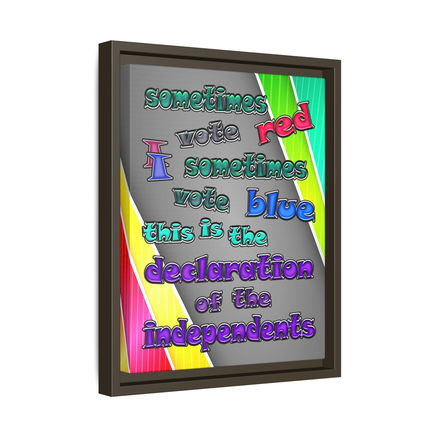 declaration of the independents - framed canvas art (rainbow split)