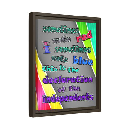 declaration of the independents - framed canvas art (rainbow split)