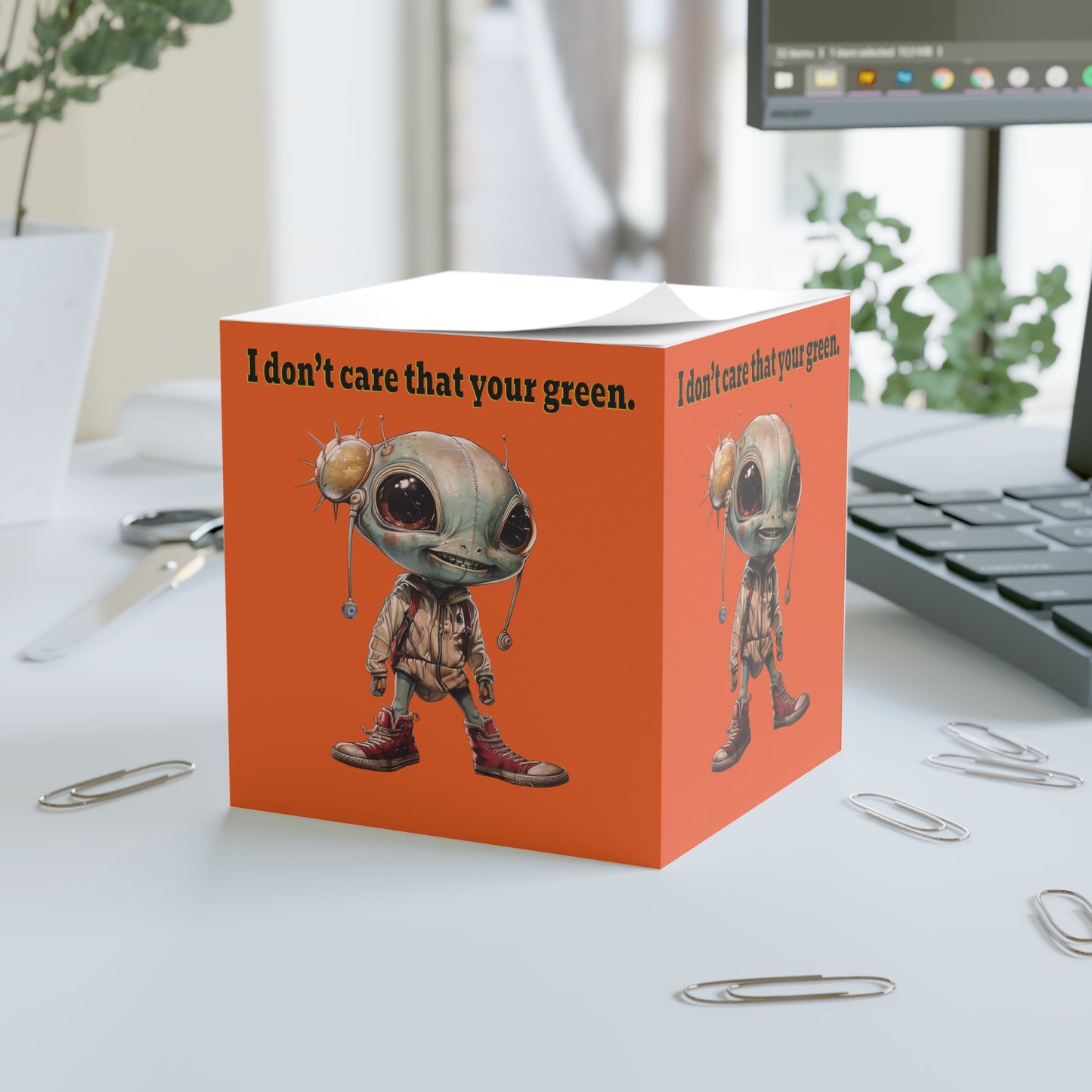 I don't care that your green - note cube (orange)