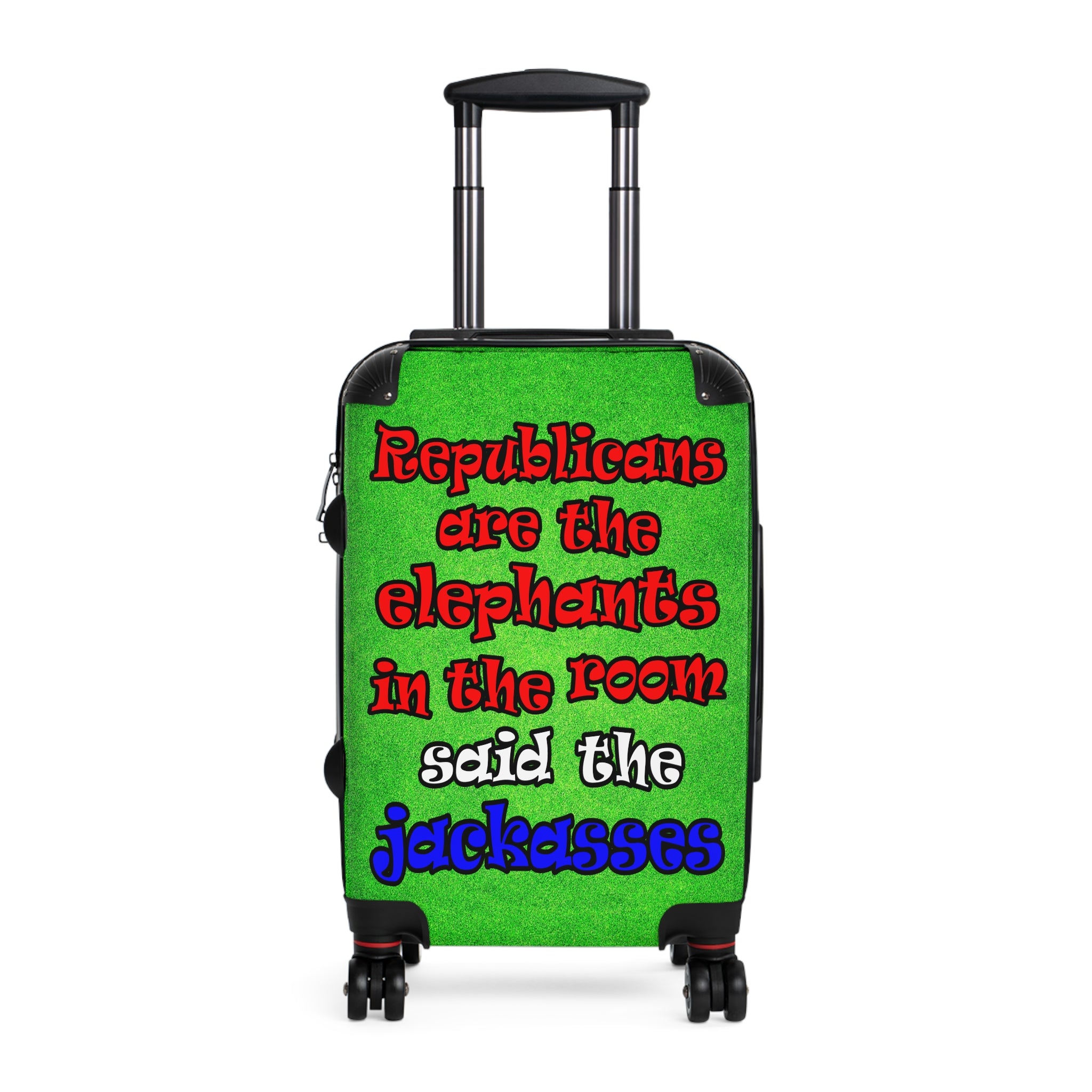 donkeys and elephants - Suitcase (green turf)