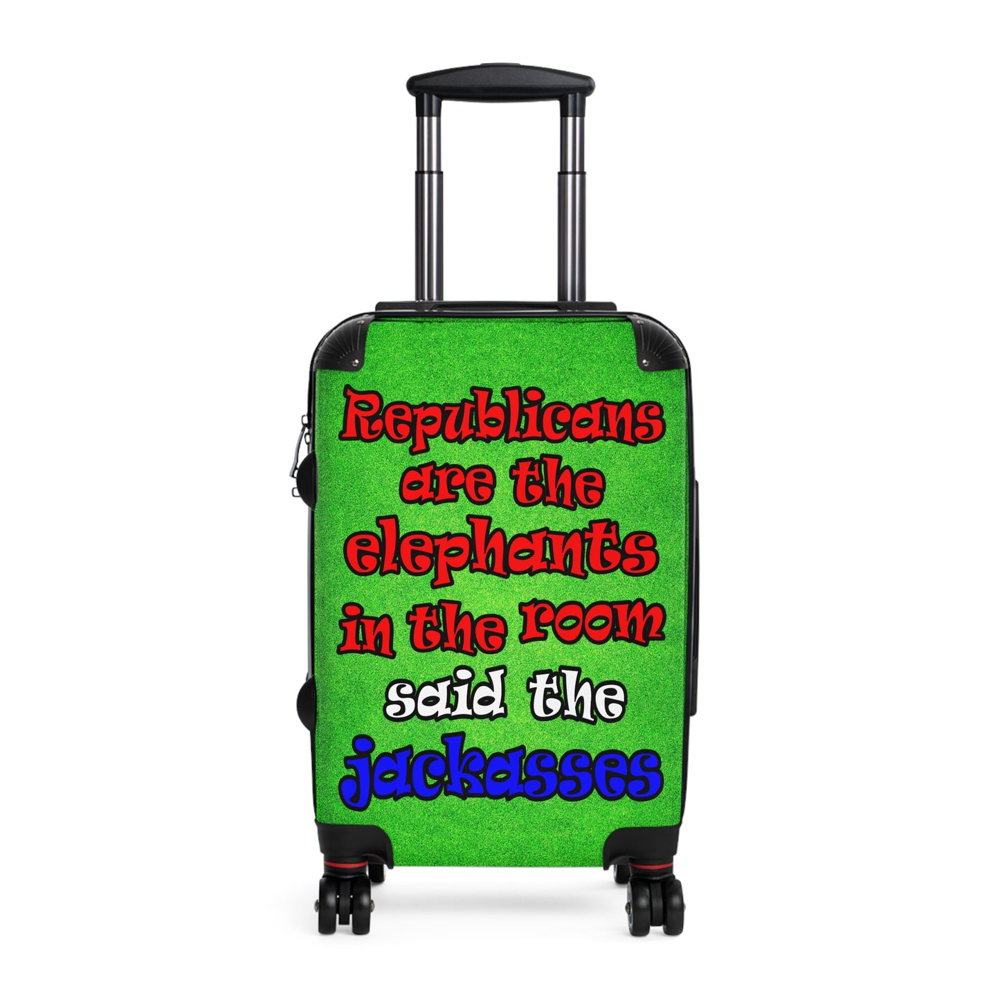 donkeys and elephants - Suitcase (green turf)