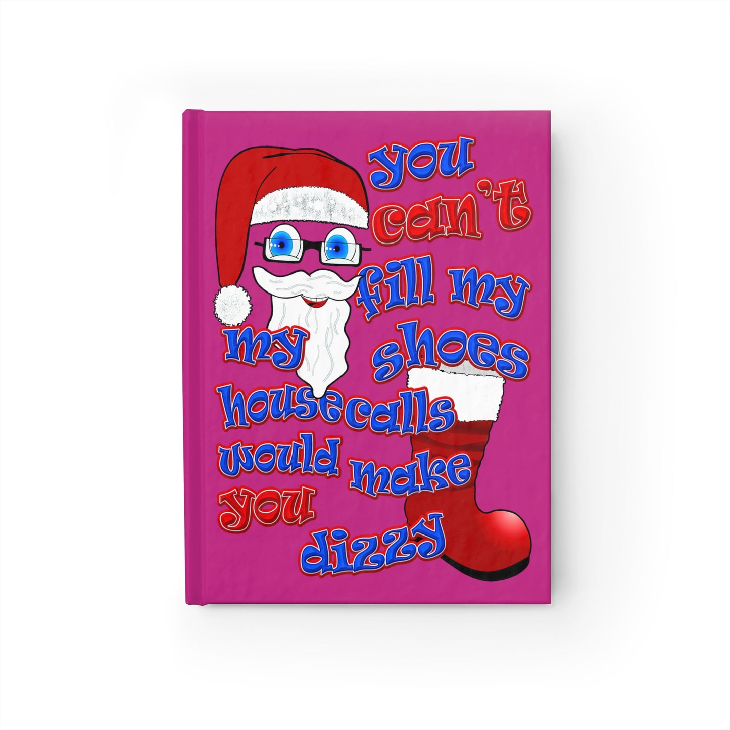 santa's shoes - journal-lined (pink)