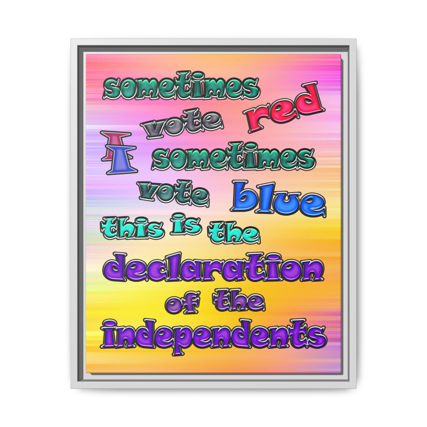 declaration of the independents - framed canvas art (color blur)