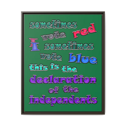 declaration of the independents - framed canvas art (dark green)