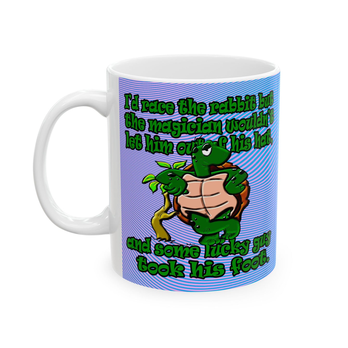 turtle race - White Mug (light blue-purple wave)