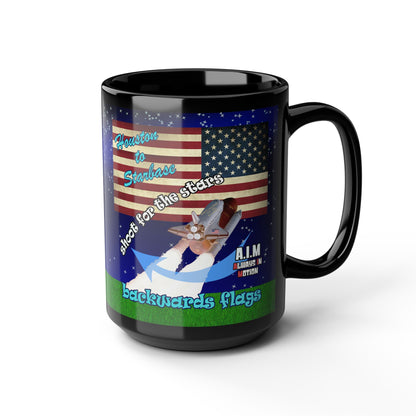 shoot for the stars - Black Mug ('snoops' background)
