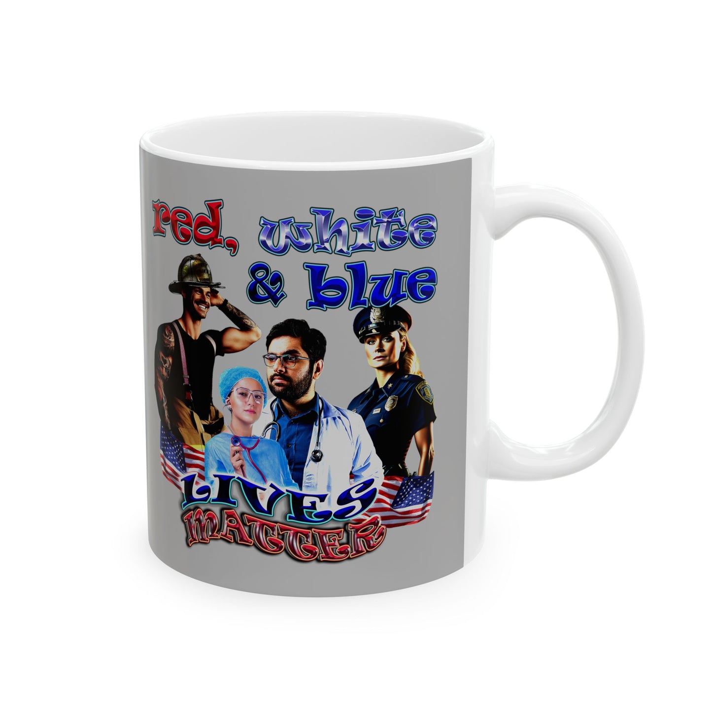 rw&b lives matter - White Mug (light grey)