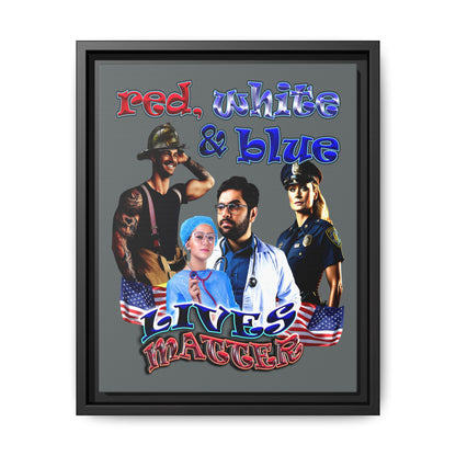 rw&b lives matter - framed canvas art (dark grey)