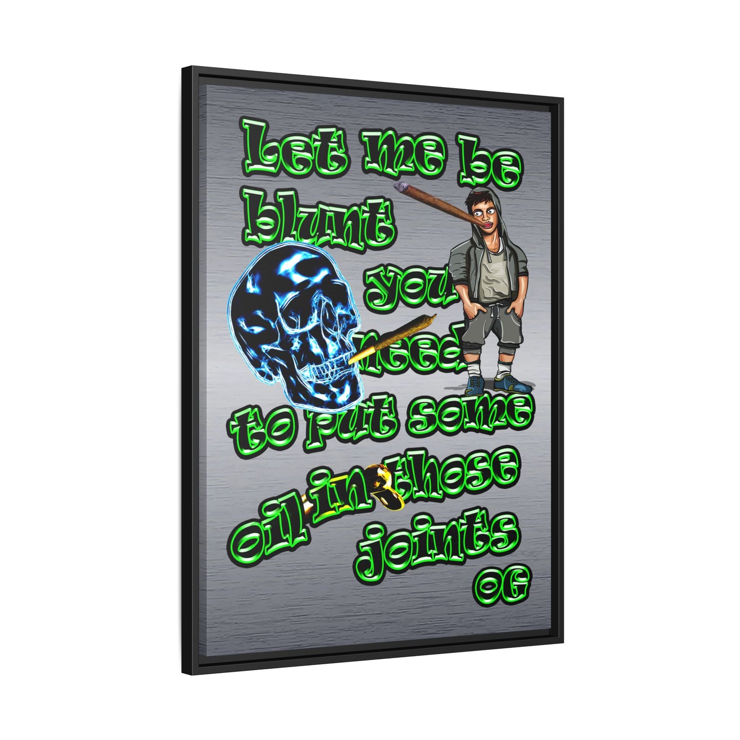 og - framed canvas art (brushed nickel)