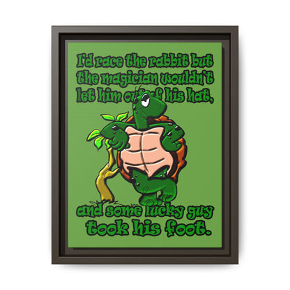 turtle race - framed canvas art (green)