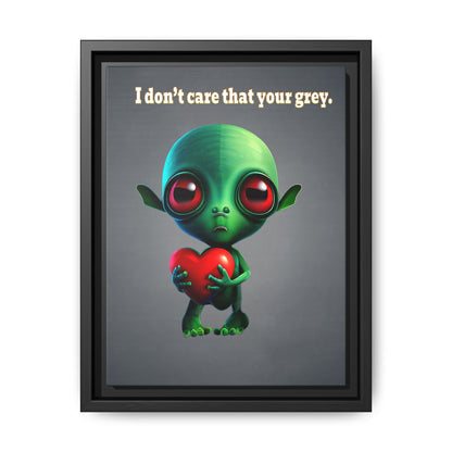 I don't care that your grey - framed canvas art (grey-light grey)