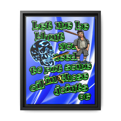 og - framed canvas art (blue-white wave)