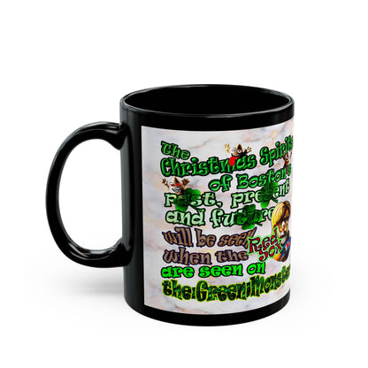 christmas spirits of boston - Black Mug (white marble)