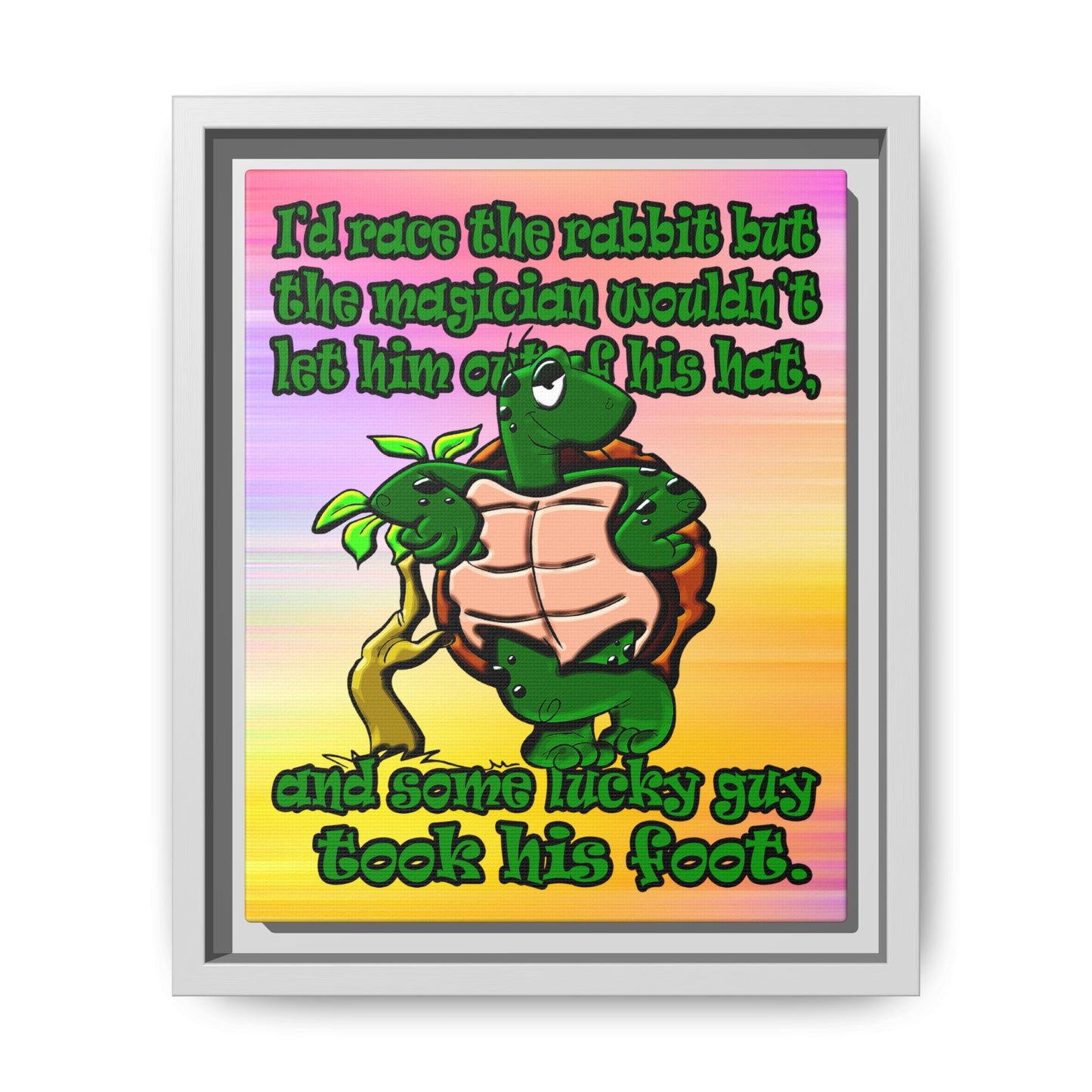 turtle race - framed canvas art (color blur)