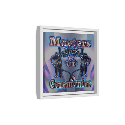 em cee squared - framed canvas art (grey-pink wave)