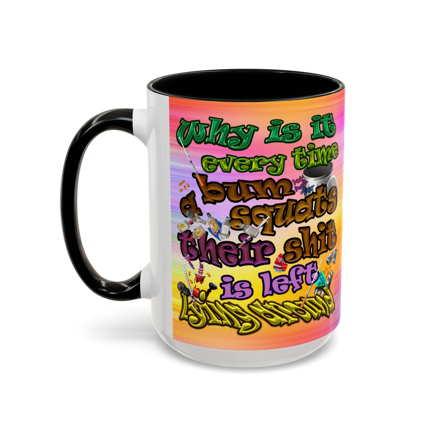 the bum's shit - Accent Mug (color blur)