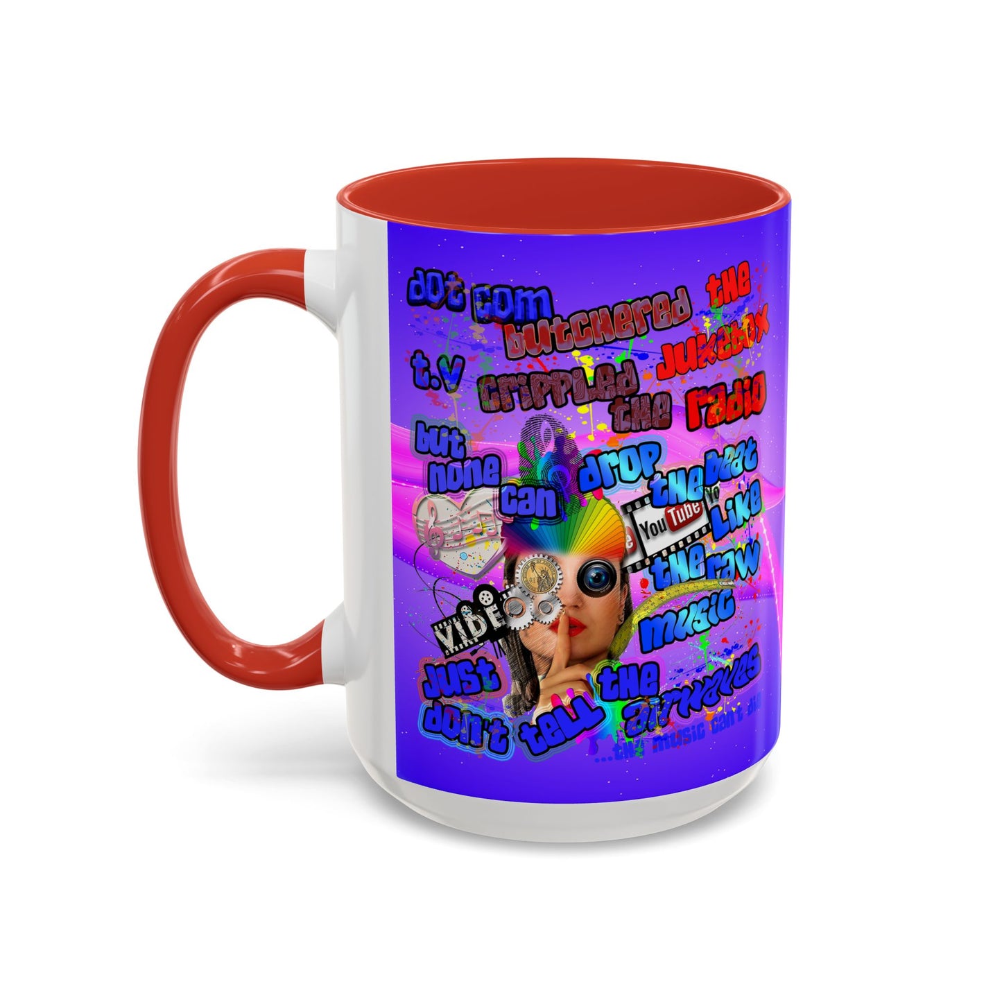 drop the beat - Accent Mug (purple-pink wave)