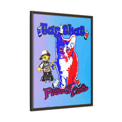 tag that - framed canvas art (light blue-purple wave)