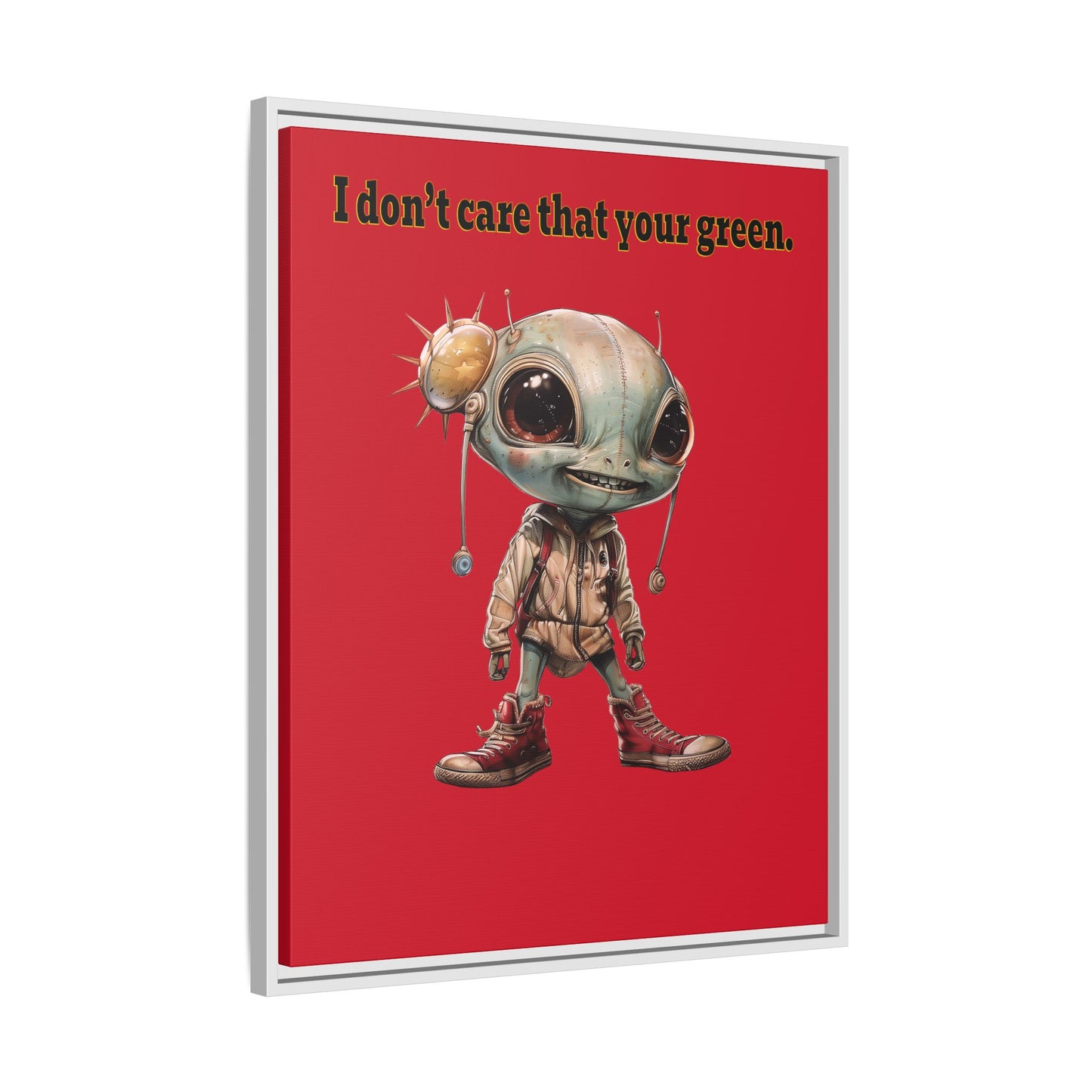 I don't care that your green - framed canvas art (dark red)