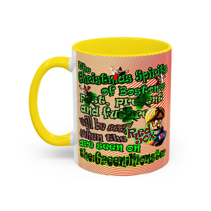 christmas spirits of boston - Accent Mug (yellow-orange wave)