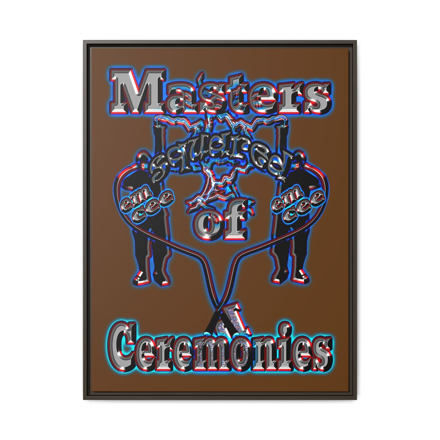 em cee squared - framed canvas art (brown)