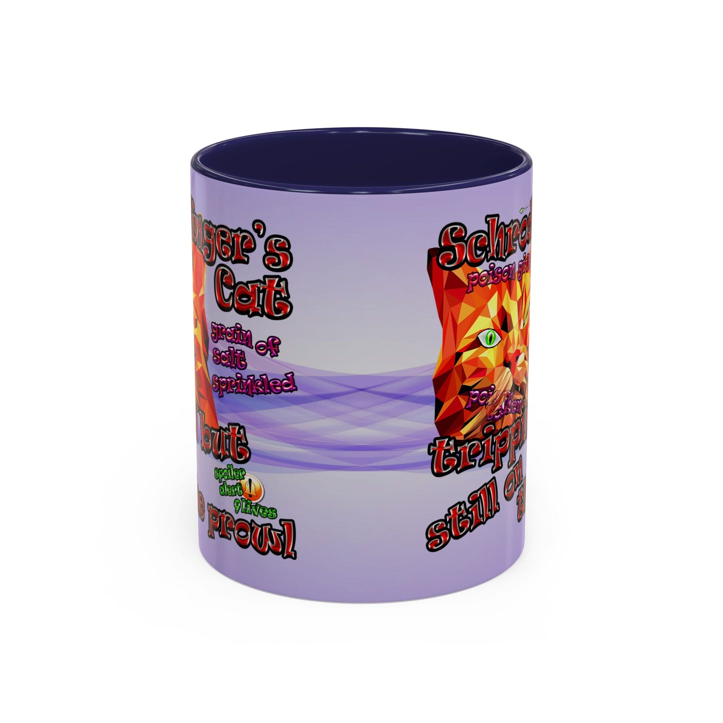 schrodinger's cat - Accent Mug (light blue-pink wave)