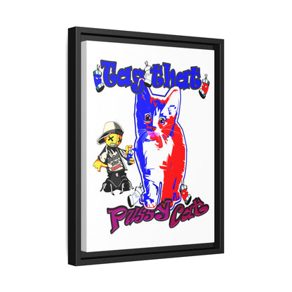 tag that - framed canvas art (white)