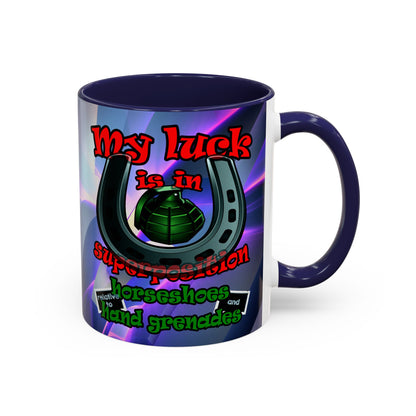 my luck - Accent Mug (grey-pink wave)