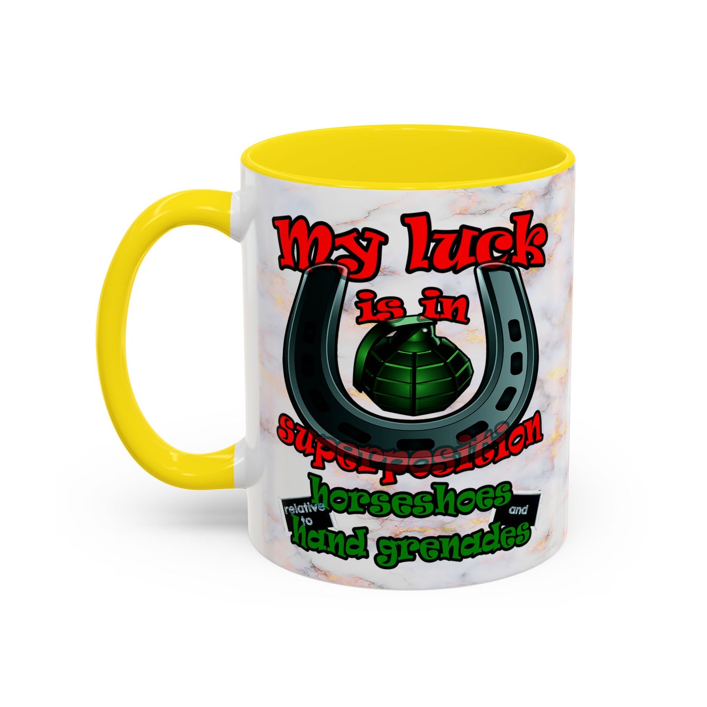 my luck - Accent Mug (white marble)