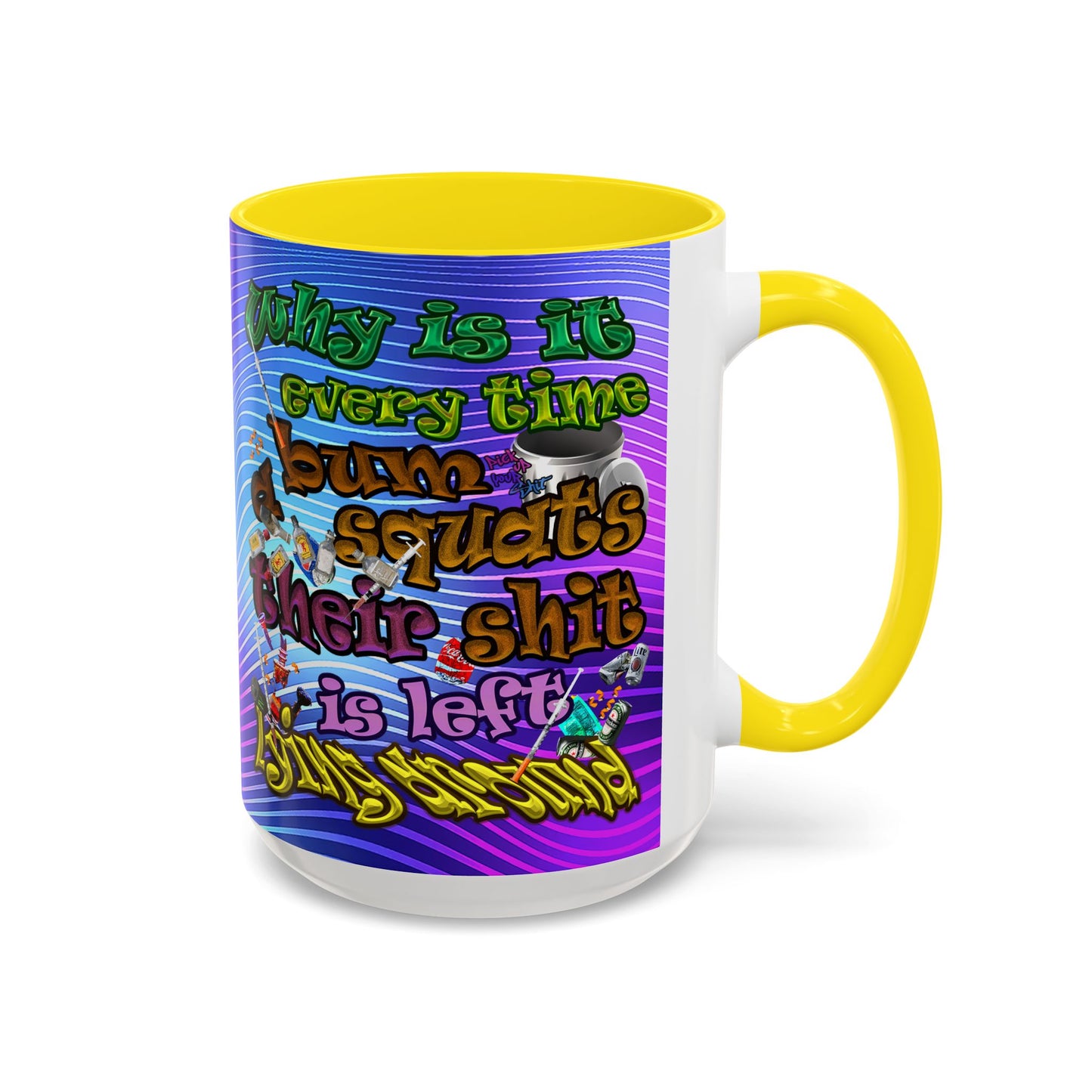 the bum's shit - Accent Mug (purple wave)