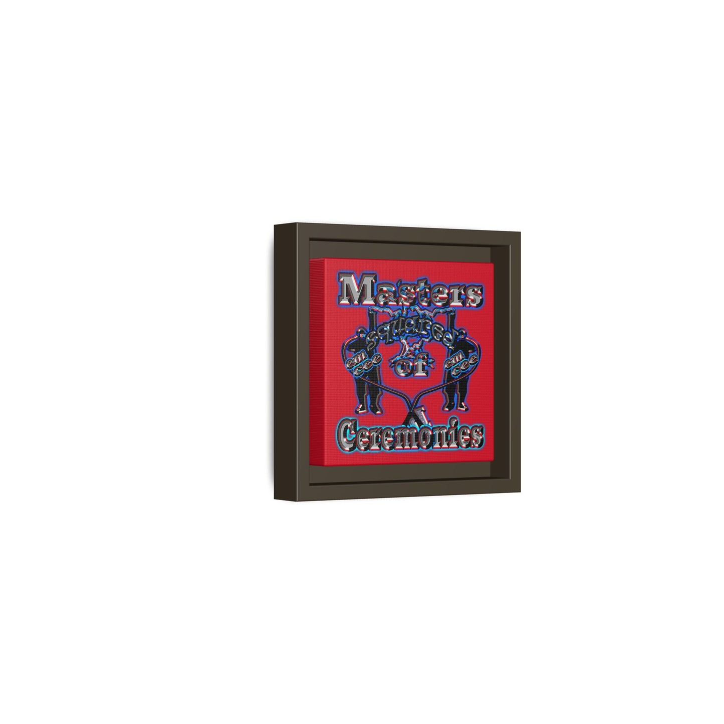 em cee squared - framed canvas art (dark red)