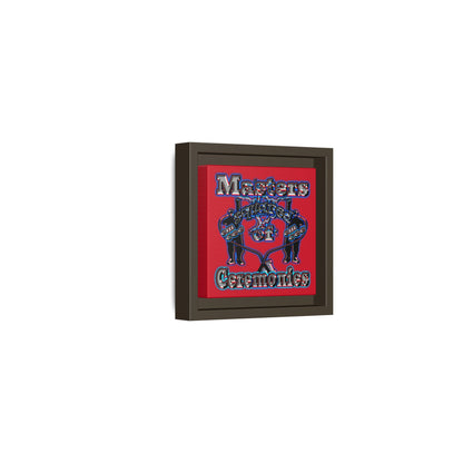 em cee squared - framed canvas art (dark red)