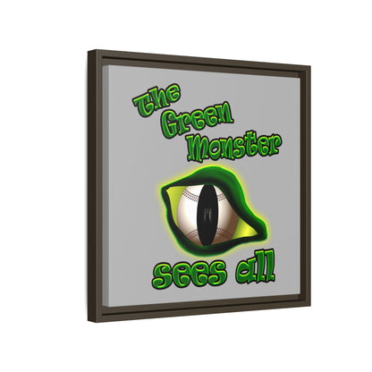 green monster - framed canvas art (light grey)