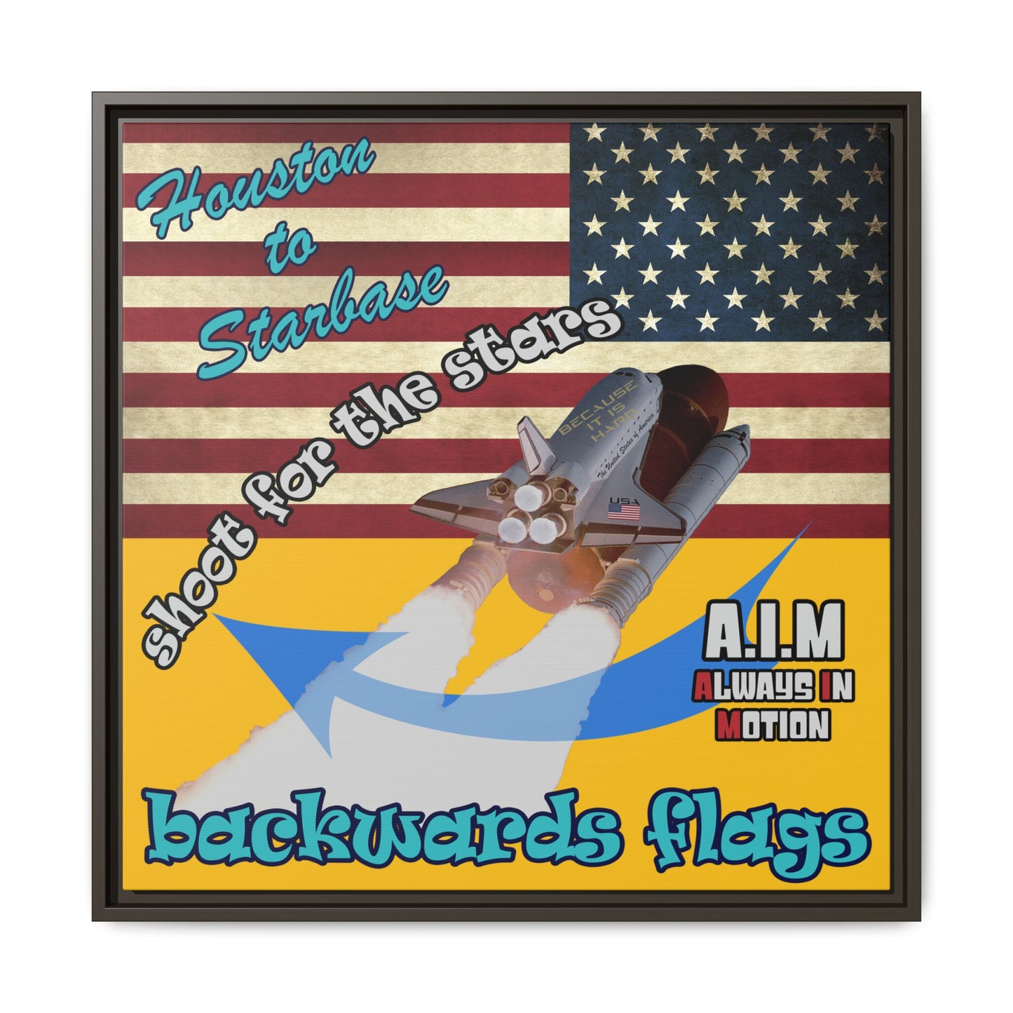 shoot for the stars - framed canvas art (yellow)