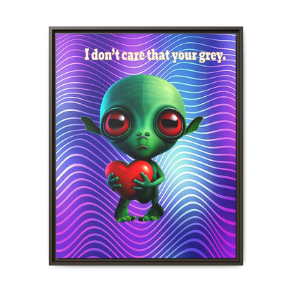I don't care that your grey - framed canvas art (purple wave)