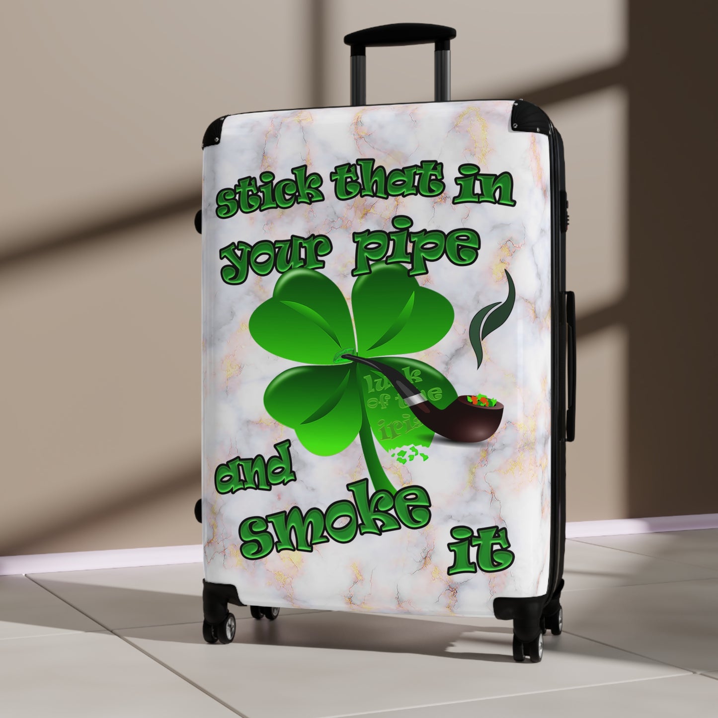 stick that in your pipe and smoke it - Suitcase (white marble)