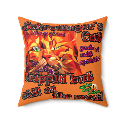 schrodinger's cat - Faux Suede Square Pillow - (crusta)
