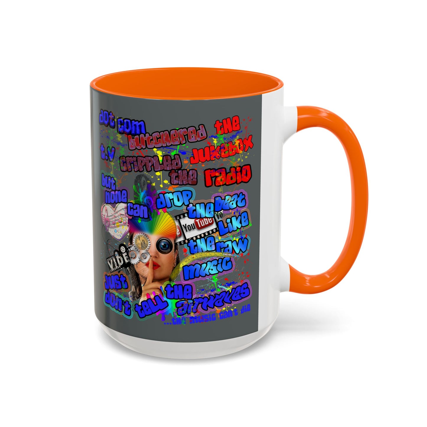 drop the beat - Accent Mug (dark grey)