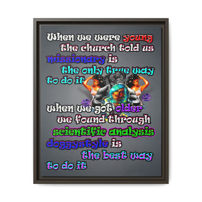 doggystyle - framed canvas art (grey-light grey)