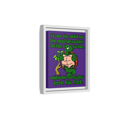 turtle race - framed canvas art (purple)