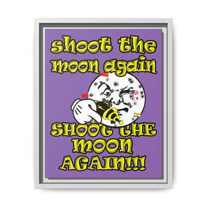 shoot the moon again - framed canvas art (light purple)