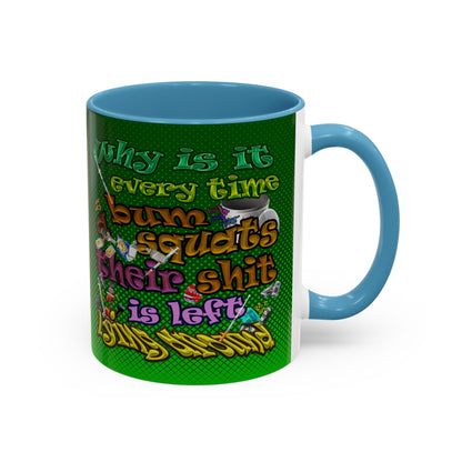 the bum's shit - Accent Mug (logo green)
