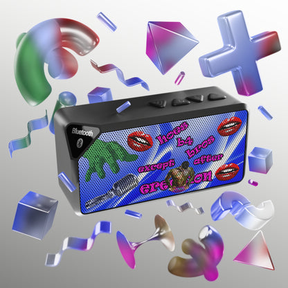 hoes b4 bros - Jabba Bluetooth Speaker (blue-white wave)