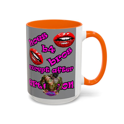 hoes b4 bros - Accent Mug (grey)