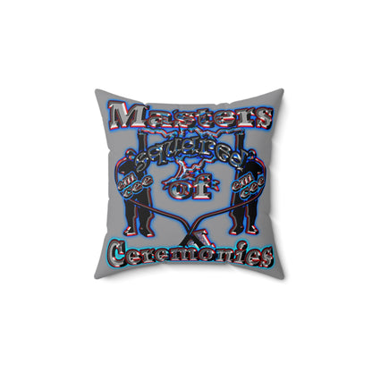 em cee squared - Spun Polyester Square Pillow - (grey)