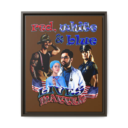 rw&b lives matter - framed canvas art (brown)