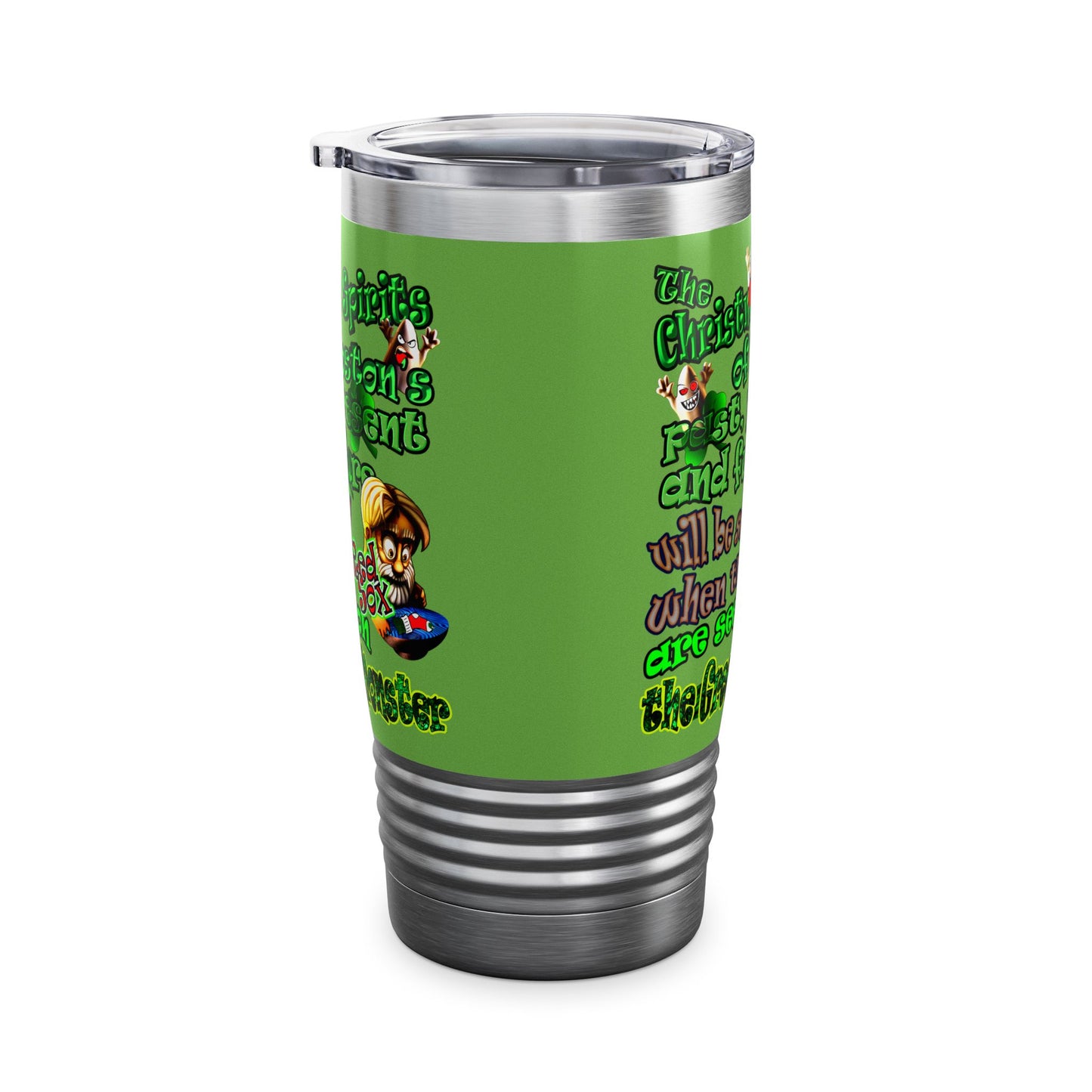 christmas spirits of boston - Ringneck Tumbler, 20oz (green)