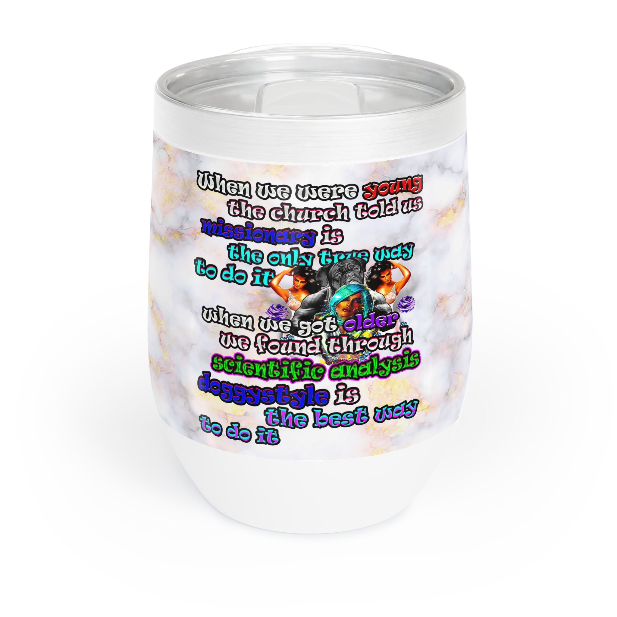 doggystyle - Chill Wine Tumbler (white marble)