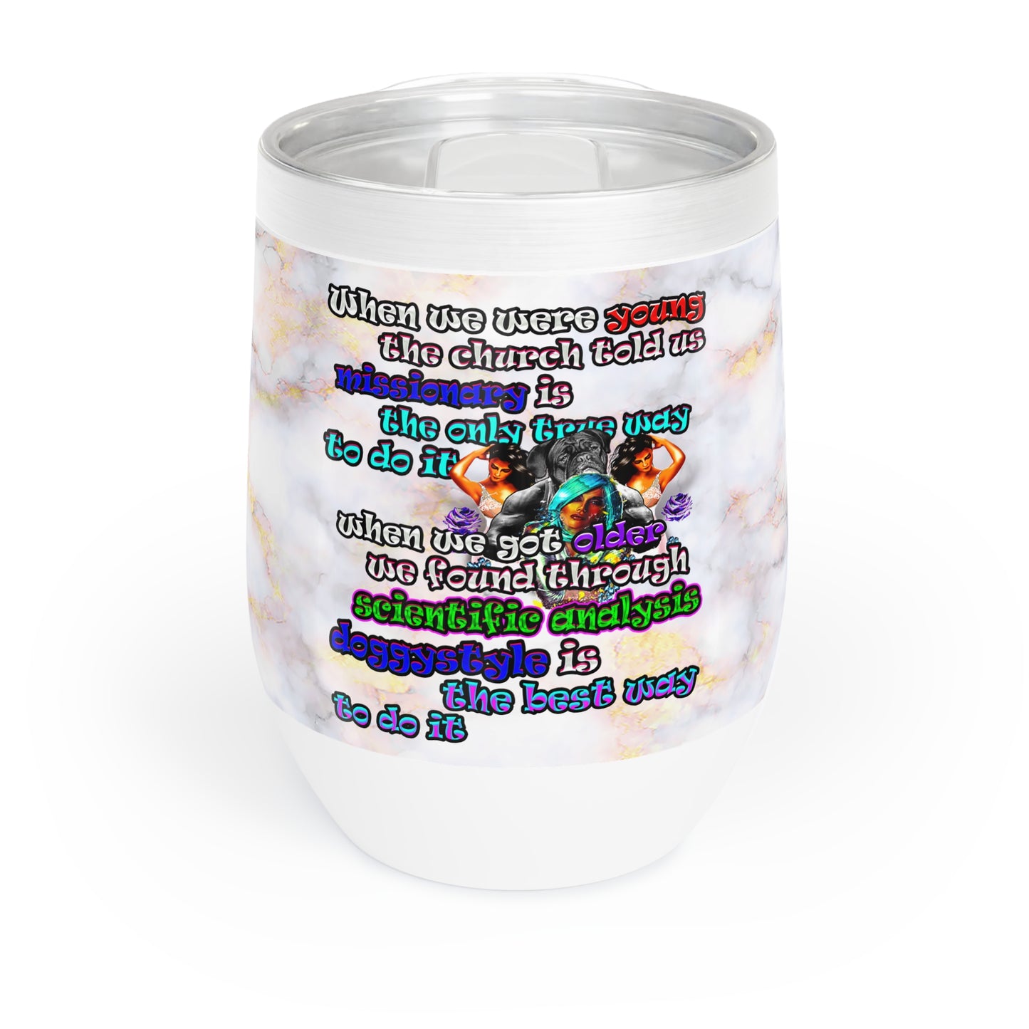 doggystyle - Chill Wine Tumbler (white marble)